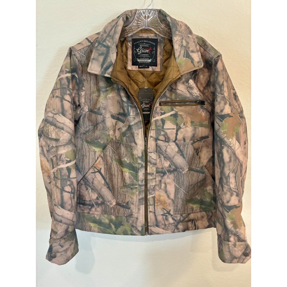 BEATUFUL GIANT- Men's Camouflage Full Zip Polyester Jacket -S- Brown/Green- NWT